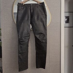 Diesel Pelle Leather 5-pocket Men's Pants | Black, Size 30 - Fits Like 32x31
